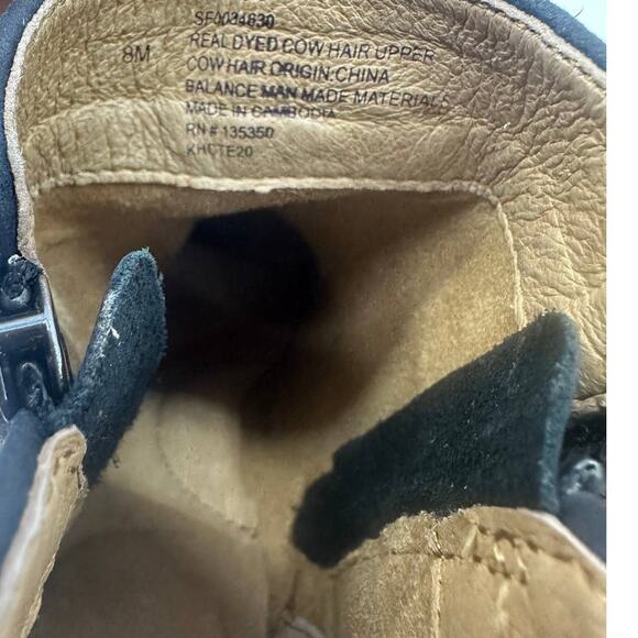 Sofft Canelli Snake Print Calf Hair Square Toe Heeled Ankle Boots 8 Women's - Picture 10 of 10